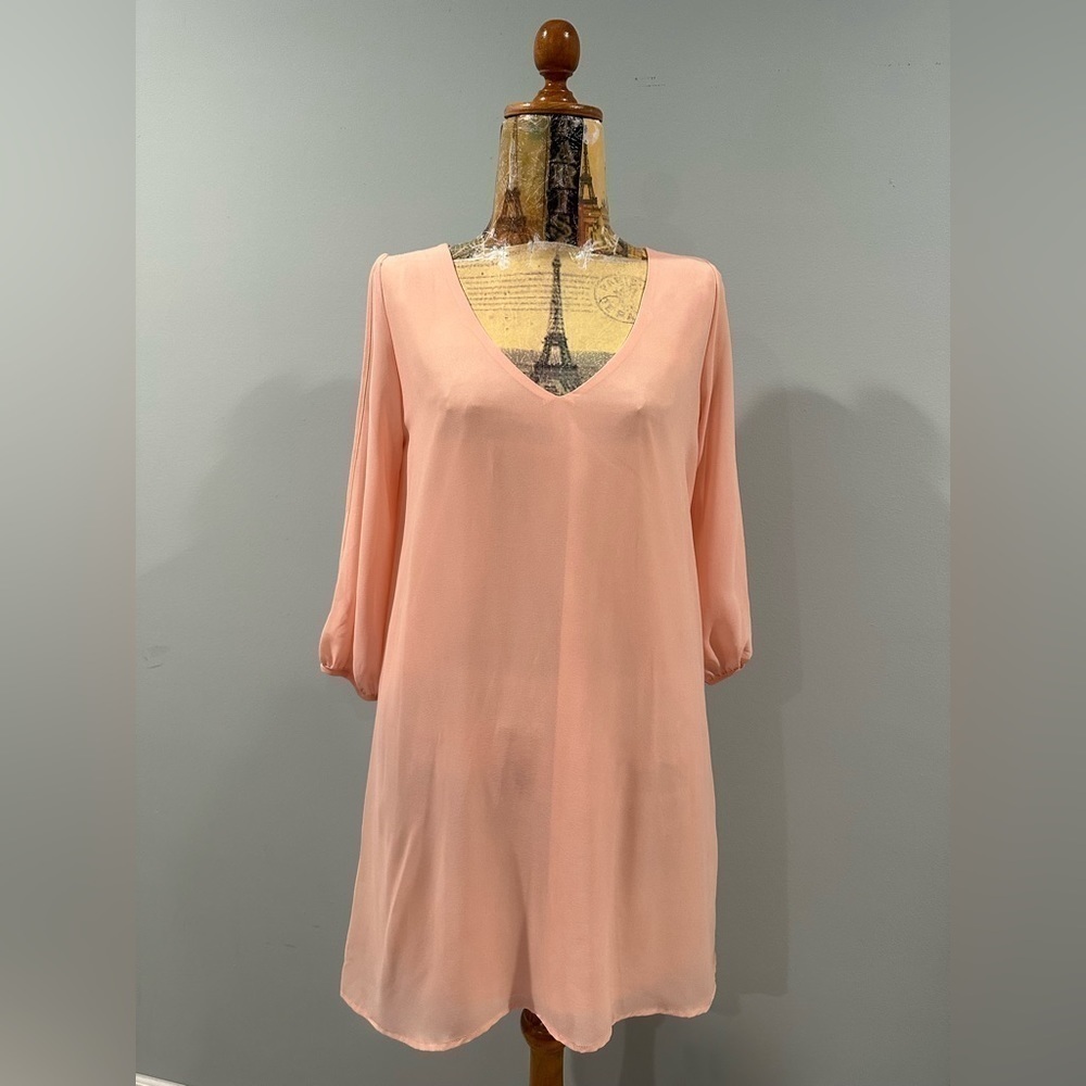 Lulus Shifting Dears Peach Long Sleeve Dress - New! - Picture 6 of 7